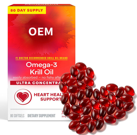 磷虾油软胶囊 | Omega-3 补充剂 | 易于吸收且无异味 | 支持心脏健康 | OEM/ODM