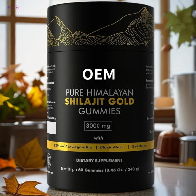 Shilajit Gummies|Vegan & Sugar-Free Formula|3000mg with Ashwagandha|Supports Daily Vitality|OEM/ODM