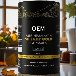 Shilajit Gummies|Vegan & Sugar-Free Formula|3000mg with Ashwagandha|Supports Daily Vitality|OEM/ODM