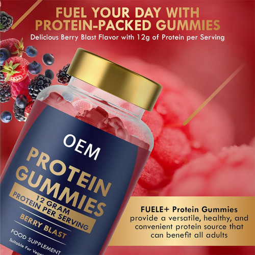 Whey Protein Gummies | Vegetarian Protein Supplement | Berry Flavor|Supports Daily Vitality|OEM/ODM