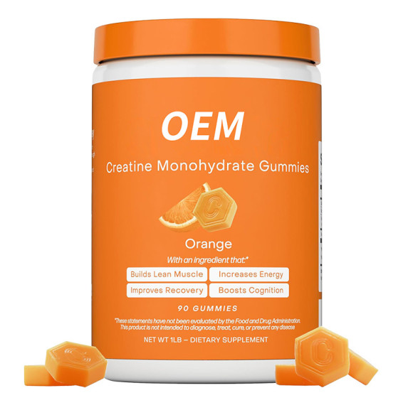 一水肌酸软糖 | 橙味 | 支持运动表现和日常活力 | OEM/ODM