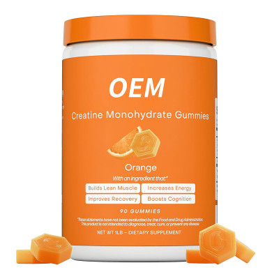 Creatine Monohydrate Gummies|Orange Flavor | Supports Athletic Performance & Daily Vitality|OEM/ODM