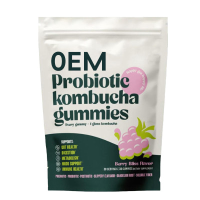 Probiotic Kombucha Gummies | Berry Flavor | Gluten-Free | Daily Digestive Support|OEM/ODM