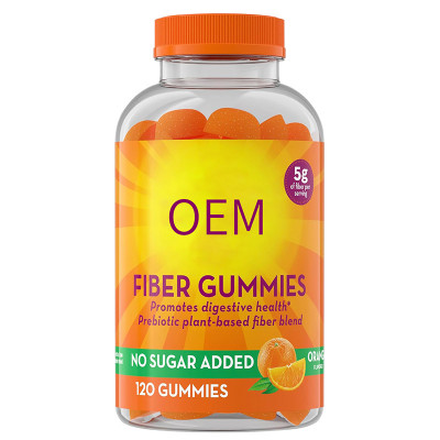 Prebiotic Fiber Gummies | Sugar-Free Orange Flavor | Plant-Based Fiber Complex Formula|OEM/ODM