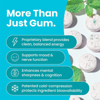 Chewable Gum Tablets | Sugar-Free Mint Flavor | Contains Natural Caffeine + L-Theanine|OEM/ODM
