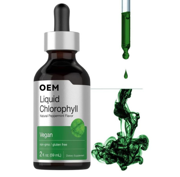 液态叶绿素滴剂 | 天然薄荷味，纯素配方 | 保持每日清新 | OEM/ODM