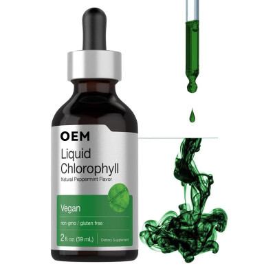 Liquid Chlorophyll Drops | Natural Mint Flavor, Vegan Formula | Supports Daily Freshness|OEM/ODM