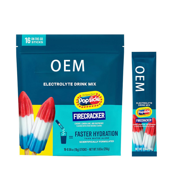 Electrolyte Drink Mix|Portable Single-Serve Packets|Multi-Vitamin Formula|Citrus-Lemon Flavor|OEM