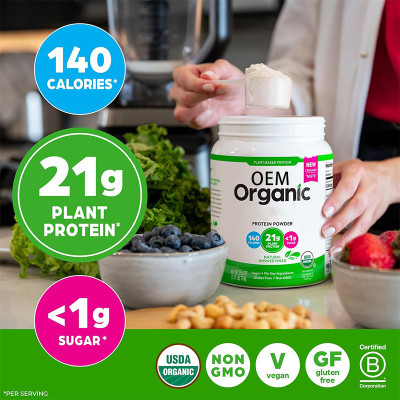 Vegan Protein Powder | Certified Organic Formula | Plant-Based Prebiotic Fiber | Sugar-Free|OEM/ODM