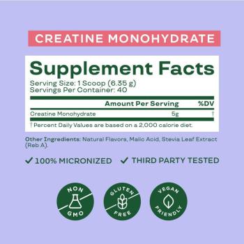 Creatine Monohydrate Powder|Gluten-Free & Vegan-Friendly|Raspberry Lemon Flavor|Micronized|OEM/ODM