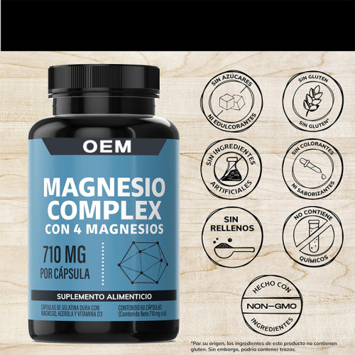 Magnesium Complex Capsules | Multi-Magnesium Formula | With Added Vitamin D3 |OEM/ODM