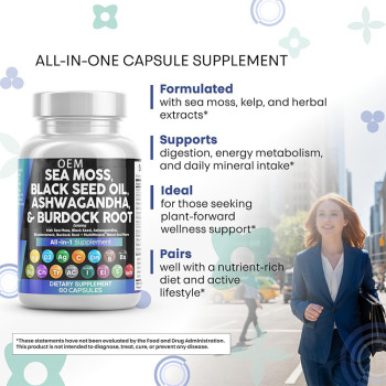 Seaweed Capsules | Multi-Herbal Vitamin Formula | With Black Seed Oil & Burdock Root|OEM/ODM