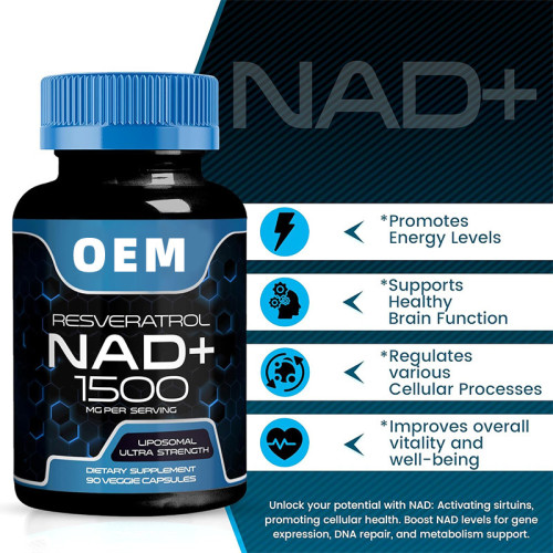 NAD+ Nutritional Capsules|Formulated with Resveratrol|Liposomal Form|Supports Daily Vitality|OEM/ODM