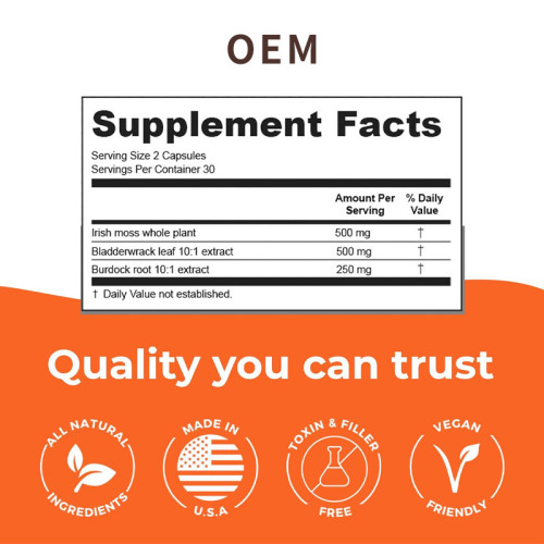 Seaweed Complex Nutritional Capsules | Formulated with Burdock Root | Vegetarian-Friendly|OEM/ODM