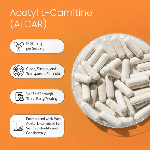 Acetyl L-Carnitine Capsules | Premium ALCAR Formula | Gluten-Free, Vegetarian Capsules|OEM/ODM