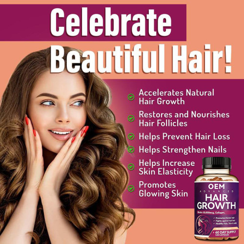Biotin & Collagen Capsules|Multi-Vitamin & Botanical Blend | Nourishes Nails, Hair, and Skin|OEM/ODM