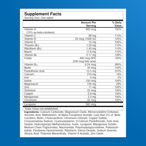 Men's Multivitamin Tablets | Full-Spectrum Vitamin & Lycopene Formula | Mineral Supplement|OEM/ODM