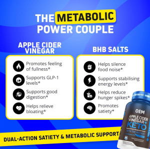 Apple Cider Vinegar Capsules | BHB Keto Blend Formula | Gluten-Free & Vegan|OEM/ODM