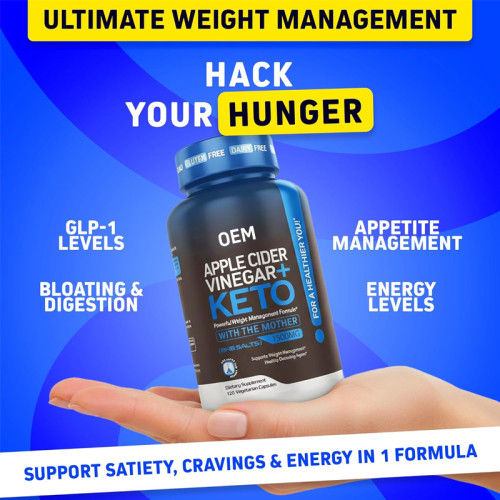 Apple Cider Vinegar Capsules | BHB Keto Blend Formula | Gluten-Free & Vegan|OEM/ODM