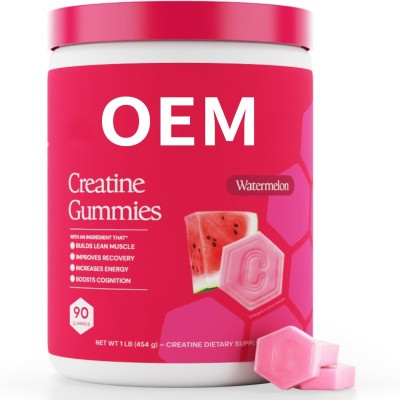 Creatine Monohydrate Gummies | Watermelon-Flavored Pectin Gummies | No Artificial Colors |OEM/ODM