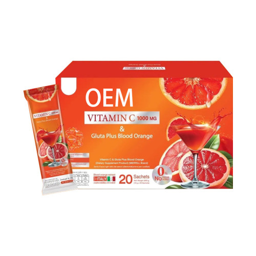Blood Orange Vitamin C Complex Powder | 1000mg Vitamin C + Glutathione Formula|OEM/ODM