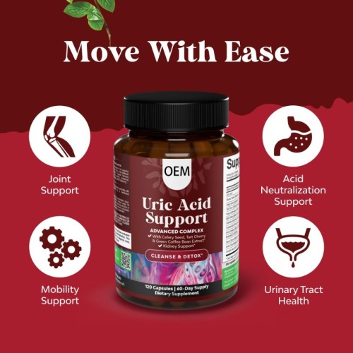Uric Acid Balance Complex Capsules |Tart Cherry & Celery Seed – A Blend of 13 Plant Extracts|OEM/ODM