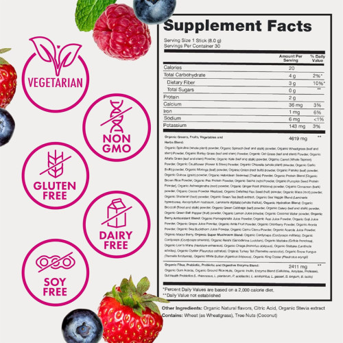 Probiotic Powder|Organic Green Juice & Fruit-Vegetable Blend|70+ Superfoods|Prebiotic Blend|OEM/ODM