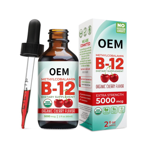 Methylcobalamin B12 Drops | Organic Cherry Flavor | 5000mcg Vegan Formula|OEM/ODM