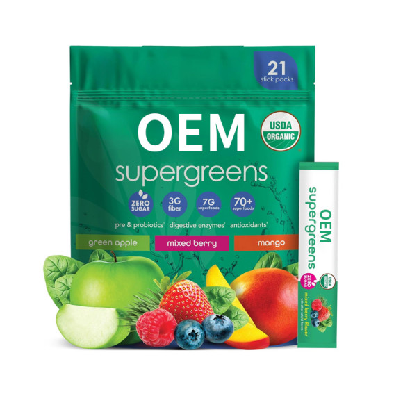 超级绿粉 | 70多种植物成分 | 零糖 | 高纤维益生元混合物 | OEM/ODM