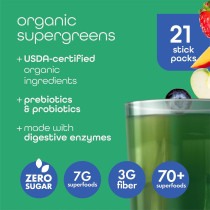 Super Greens Powder | 70+ Plant-Based Ingredients | Zero Sugar | High-Fiber Prebiotic Blend|OEM/ODM