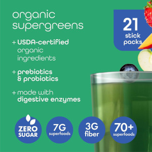 Super Greens Powder | 70+ Plant-Based Ingredients | Zero Sugar | High-Fiber Prebiotic Blend|OEM/ODM