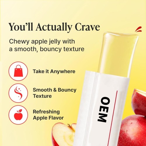 Apple Cider Vinegar Jelly Sticks|Contains Kombucha Yeast Powder|Portable Ready-to-Eat Jelly|OEM/ODM