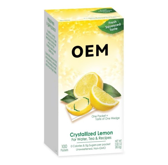 结晶柠檬粉包装 | 鲜榨柠檬味 | 水和茶调味剂 | OEM/ODM