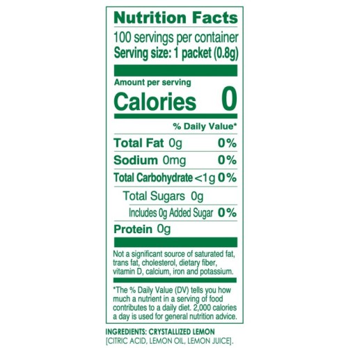 Crystallized Lemon Powder Packets | Fresh Squeezed Lemon Taste | Water & Tea Flavoring | OEM / ODM