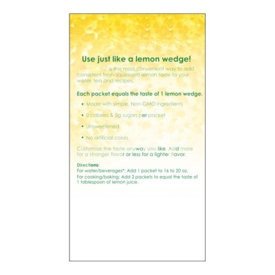 Crystallized Lemon Powder Packets | Fresh Squeezed Lemon Taste | Water & Tea Flavoring | OEM / ODM