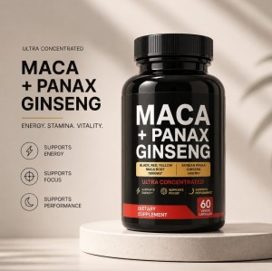 Maca Root Panax Ginseng Capsules | Herbal Botanical Blend | Men's Wellness Formula | OEM/ODM