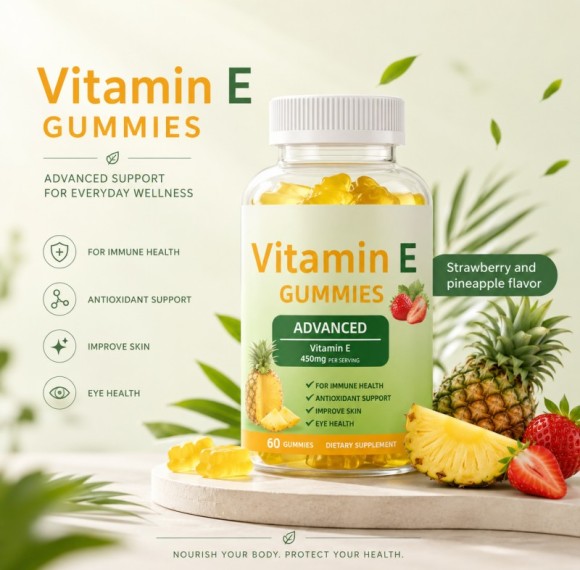 Vitamin E Gummies | Advanced Formula | Vitamin E & Fruit Flavor Blend | Beauty Wellness | OEM/ODM