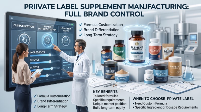 Custom private label supplement formulation