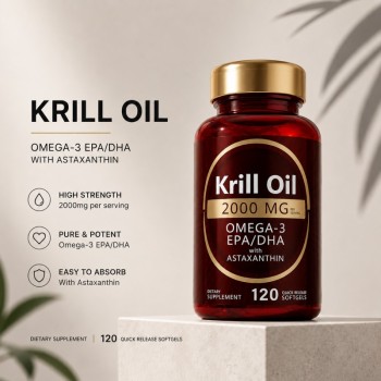 Antarctic Krill Oil Softgels | 2000mg Per Serving | EPA/DHA + Astaxanthin | OEM/ODM
