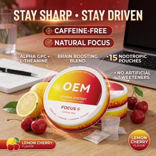 Nootropic Oral Pouch | Caffeine-Free | Alpha GPC, L-Tyrosine & L-Theanine | Focus Support | OEM/ODM