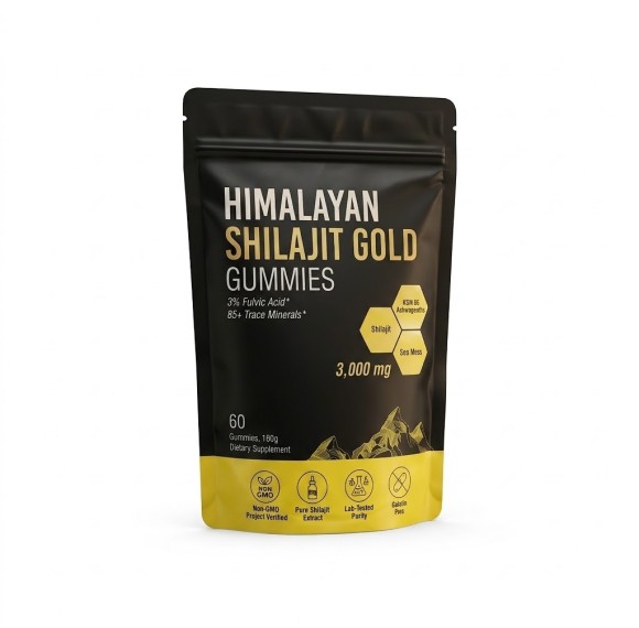 Himalayan Shilajit Gold Gummies | Shilajit, Ashwagandha & Sea Moss | Men's Vitality | OEM/ODM