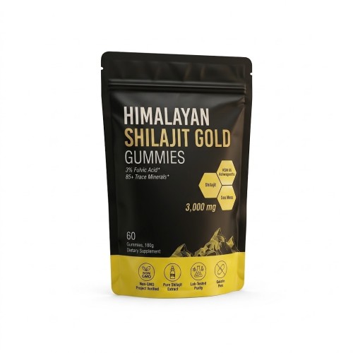 Himalayan Shilajit Gold Gummies | Shilajit, Ashwagandha & Sea Moss | Men's Vitality | OEM/ODM