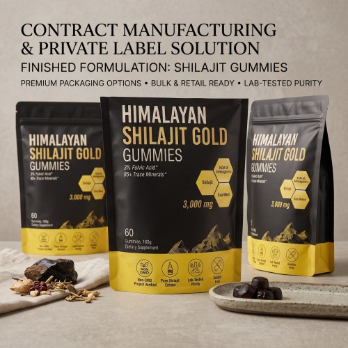 Himalayan Shilajit Gold Gummies | Shilajit, Ashwagandha & Sea Moss | Men's Vitality | OEM/ODM