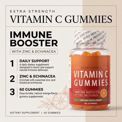 Extra Strength Vitamin C Gummies | Citrus Flavor | 60 Count | OEM/ODM
