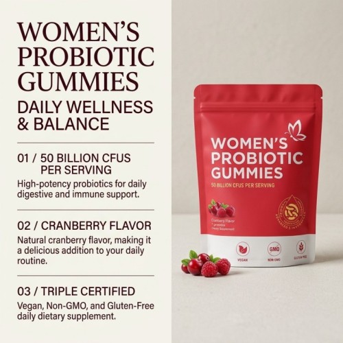 Cranberry Probiotic Gummies | 50 Billion CFUs | Women's Wellness | OEM/ODM