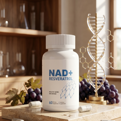 NAD+ Resveratrol Capsules | Plant-Based Vegan Formula | Supports Cellular Health|OEM/ODM