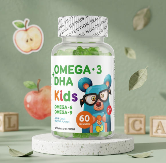 儿童 Omega-3 软糖 | DHA 配方 | 苹果口味 | 自有品牌 | OEM/ODM