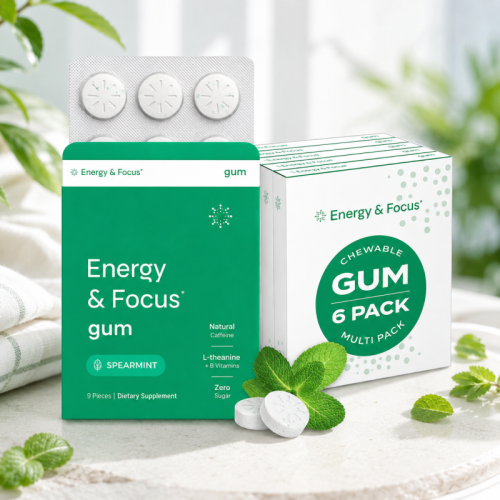 Spearmint Sugar-Free Mint Gum| Contains Natural Caffeine | Supports Daytime Energy & Focus |OEM/ODM