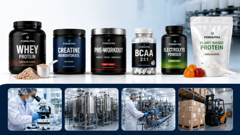 FORNUTRA's sports nutrition supplement manufacturing services