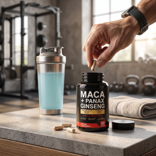 Maca Root Panax Ginseng Capsules | Herbal Botanical Blend | Men's Wellness Formula | OEM/ODM